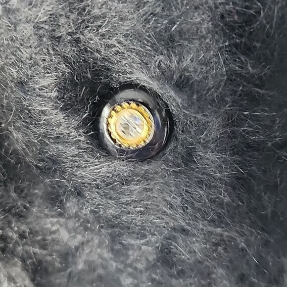 Vintage Soft Quiet Luxury Angora Cardigan Sweater With Rhinestone Buttons - Picture 3 of 11